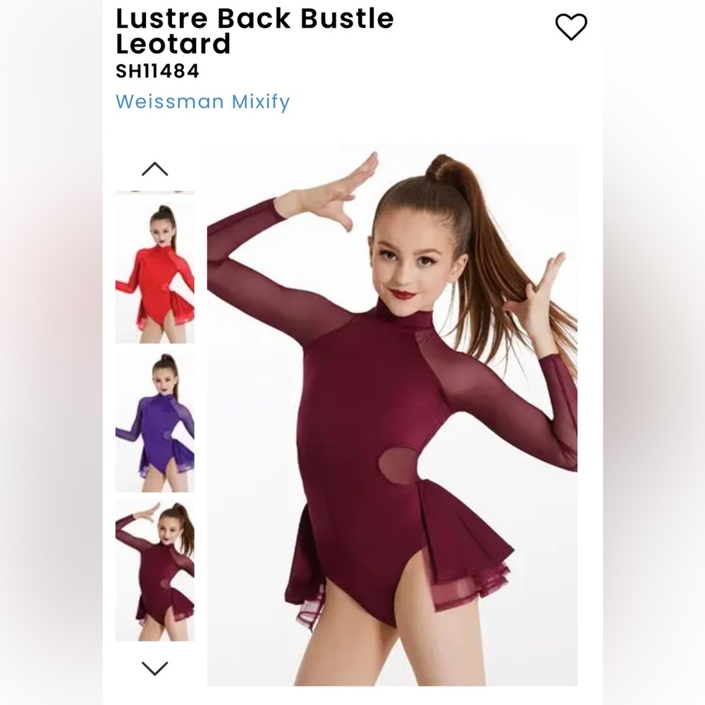 Balera Burgundy Dance Leotard with Back Bustle